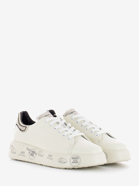 Sneakers Belle in pelle beige