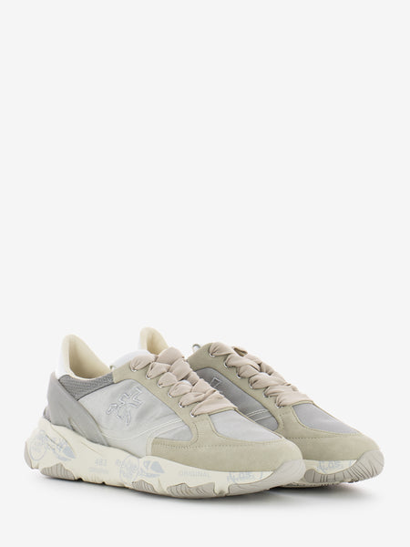 Sneakers in suede e tessuto grey / beige