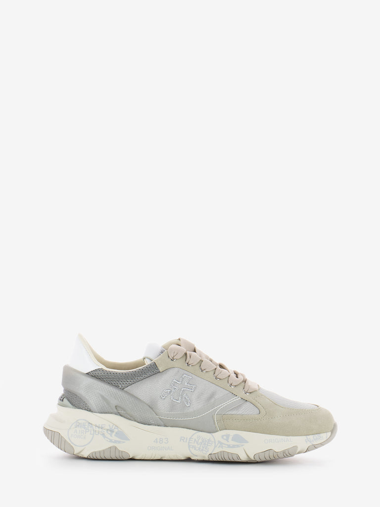 PREMIATA - Sneakers in suede e tessuto grey / beige