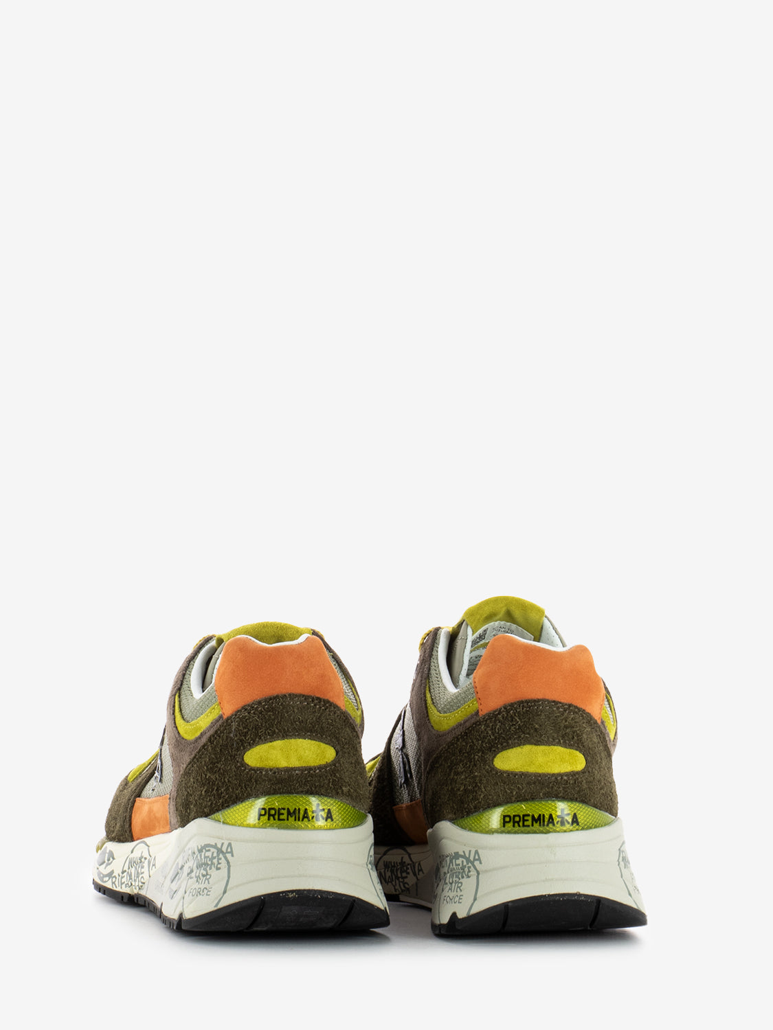Mase brown / military green / orange sneakers