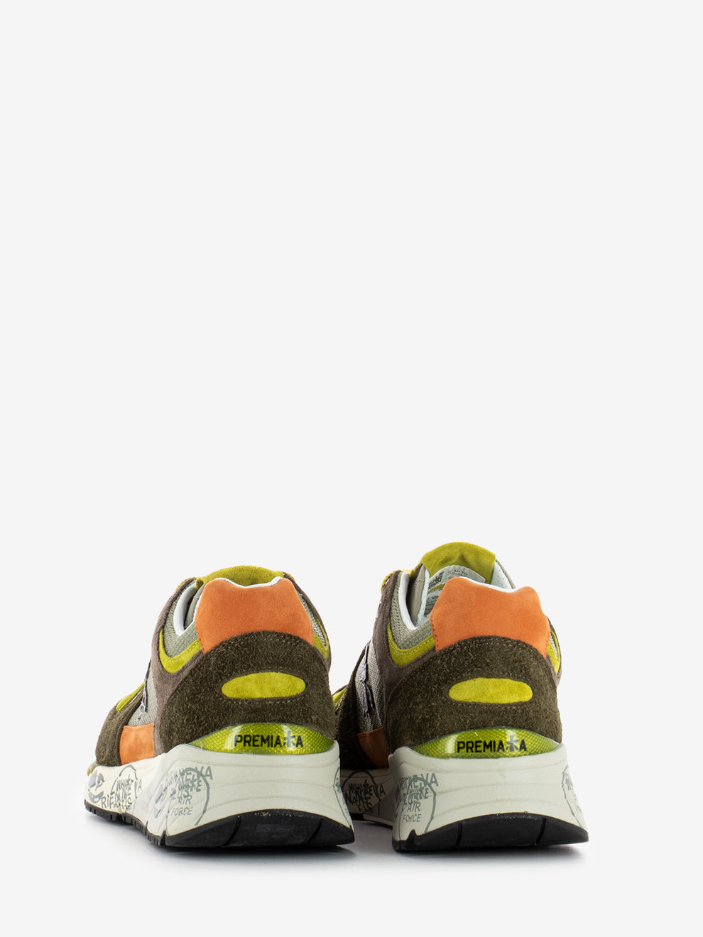 Mase brown / military green / orange sneakers