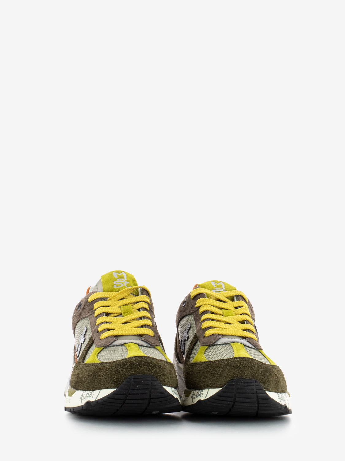 Mase brown / military green / orange sneakers