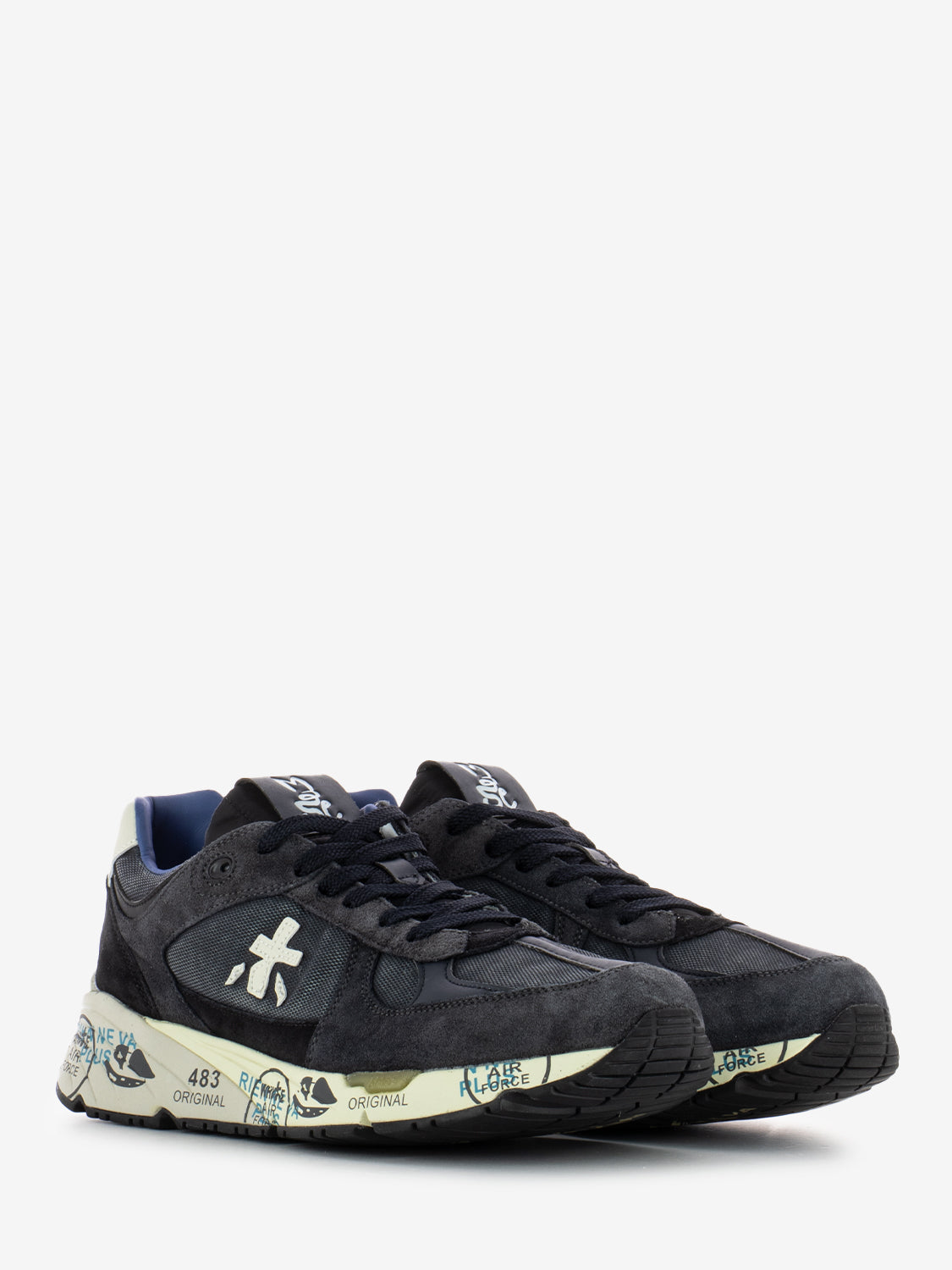 Mase dark blue / dark brown sneakers