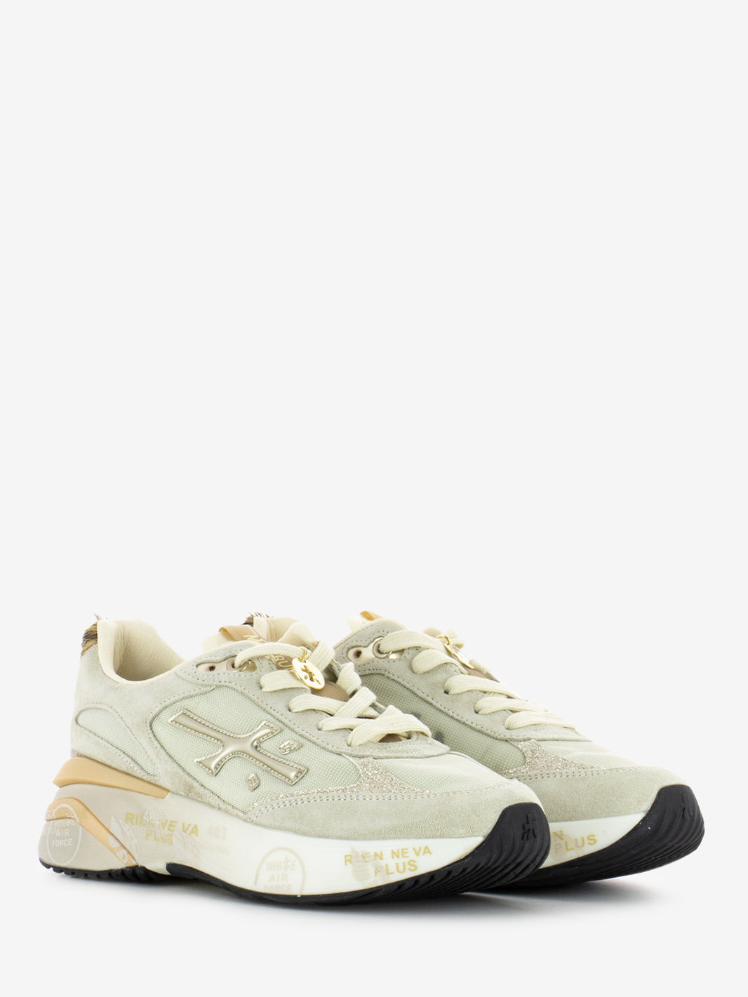 Sneakers Moerund suede e mesh beige / gold