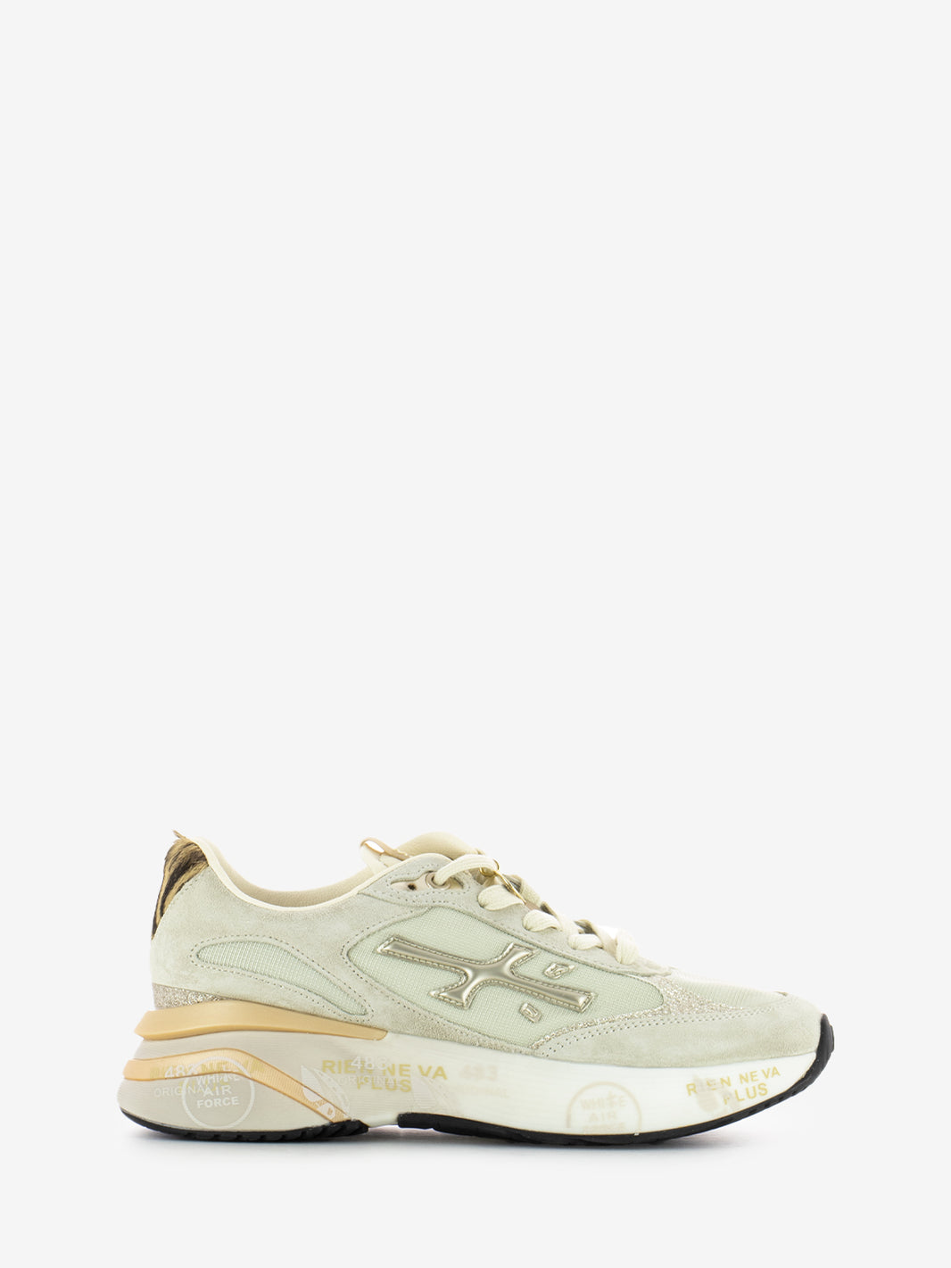 Sneakers Moerund suede e mesh beige / gold