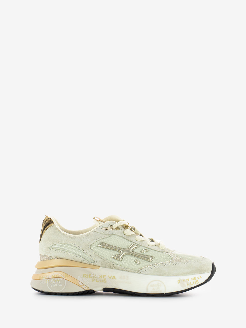 Sneakers Moerund suede e mesh beige / gold