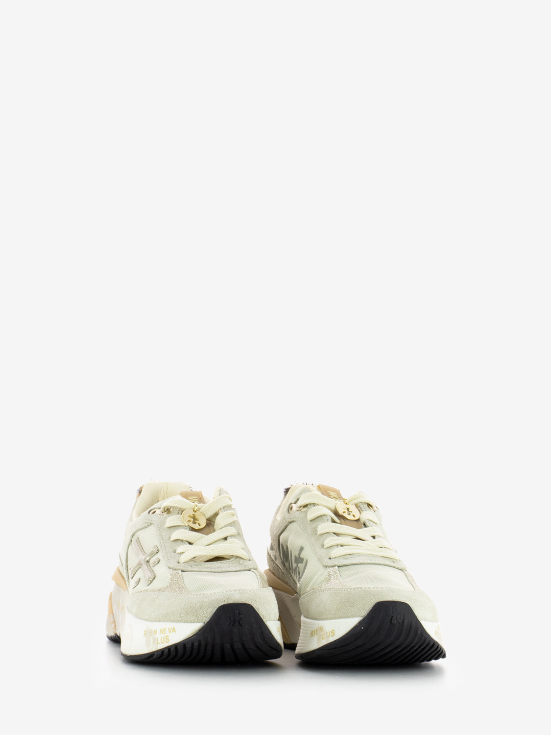 Sneakers Moerund suede e mesh beige / gold