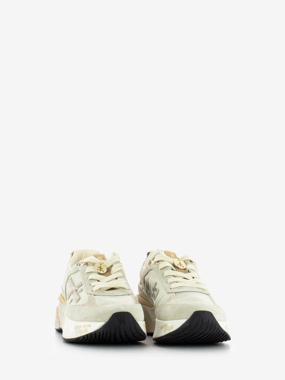 Sneakers Moerund suede e mesh beige / gold