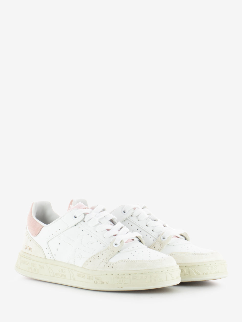 Quinnd white / light rose sneakers