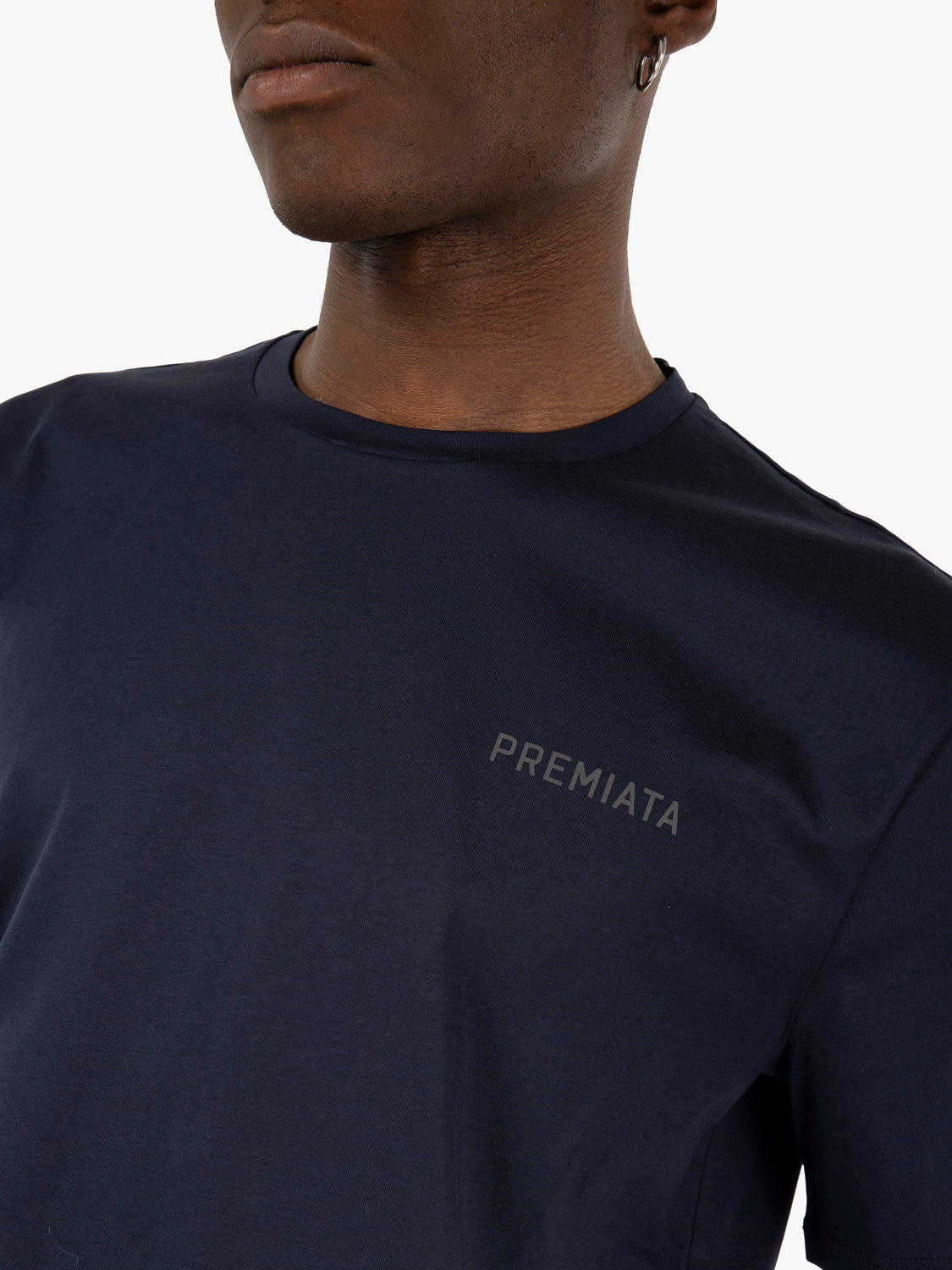 T-shirt with hole detail on the back blue