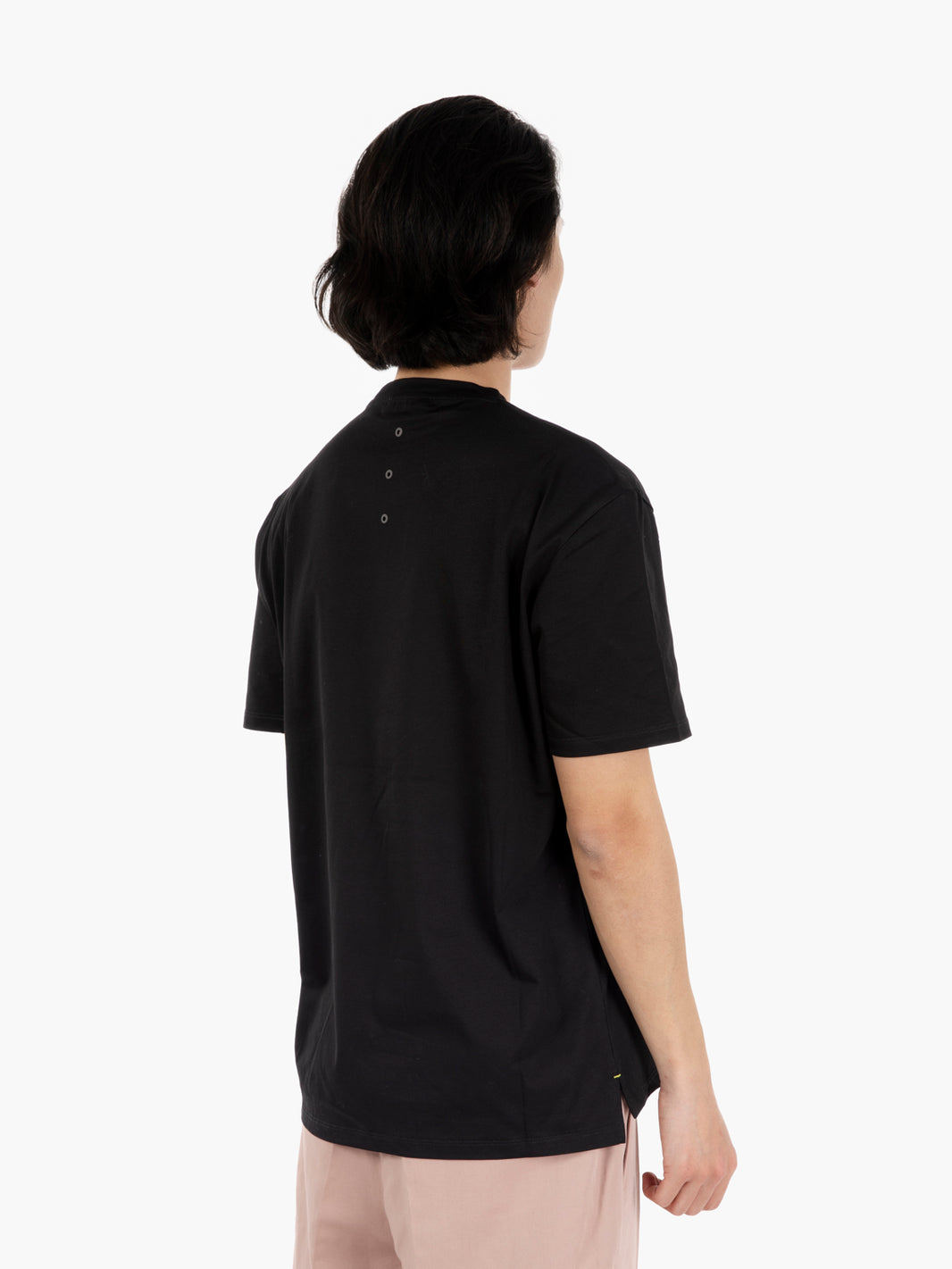T-shirt stampa logo e fori posteriori black