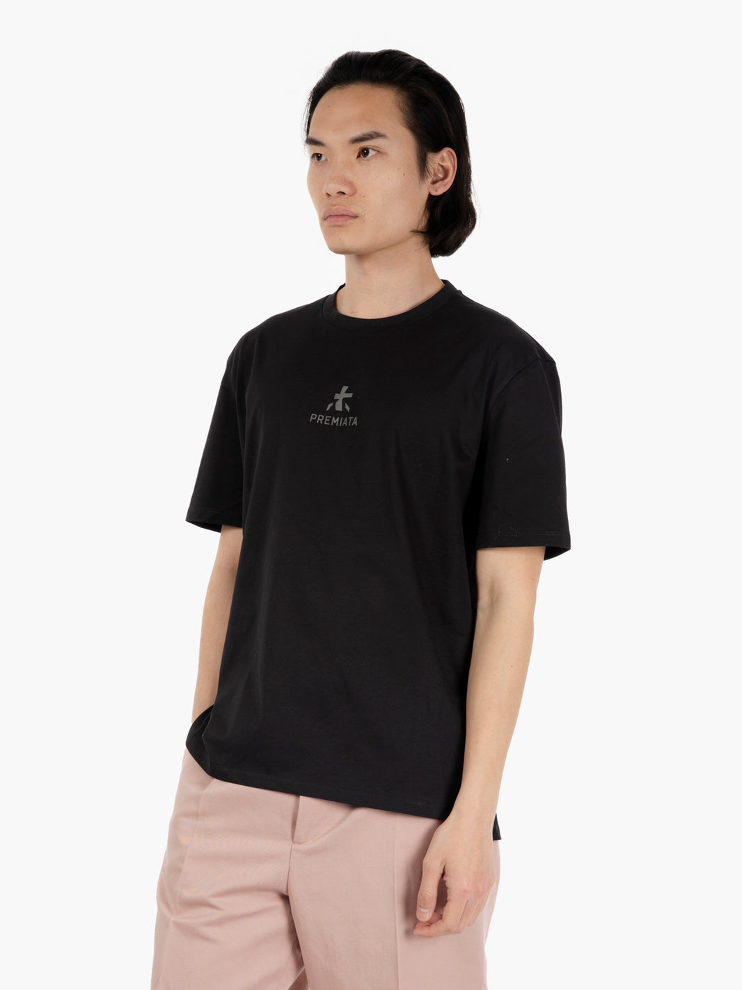 T-shirt stampa logo e fori posteriori black
