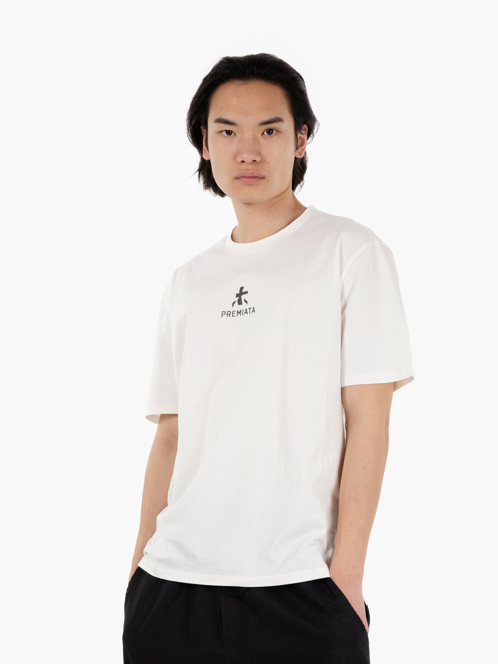 T-shirt stampa logo e fori posteriori white