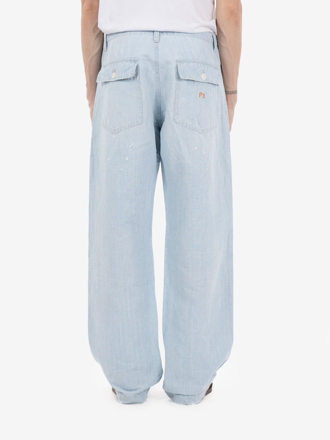 Fatigue Painter pants Chambray cotton-linen stone denim