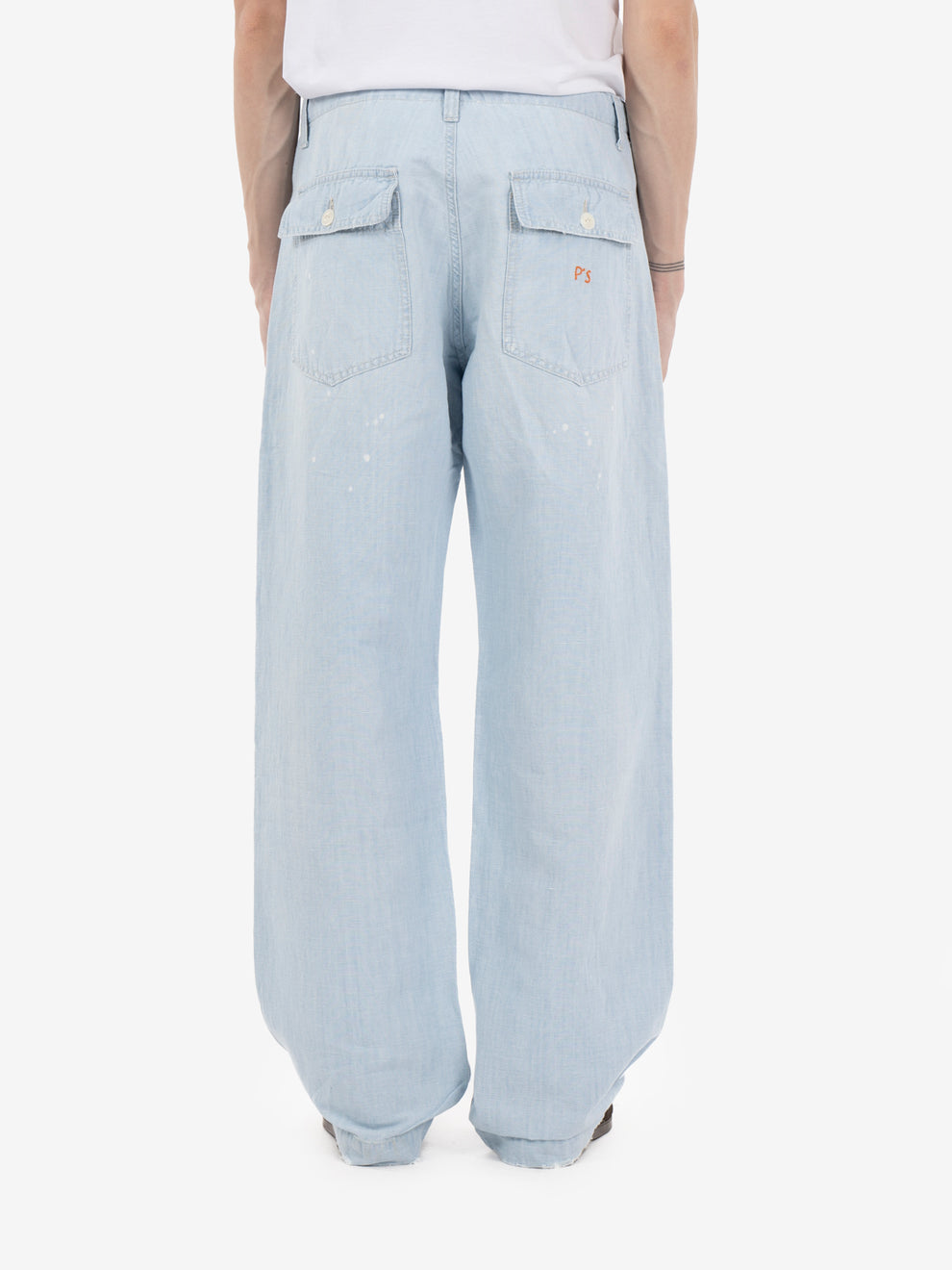 Fatigue Painter pants Chambray cotton-linen stone denim