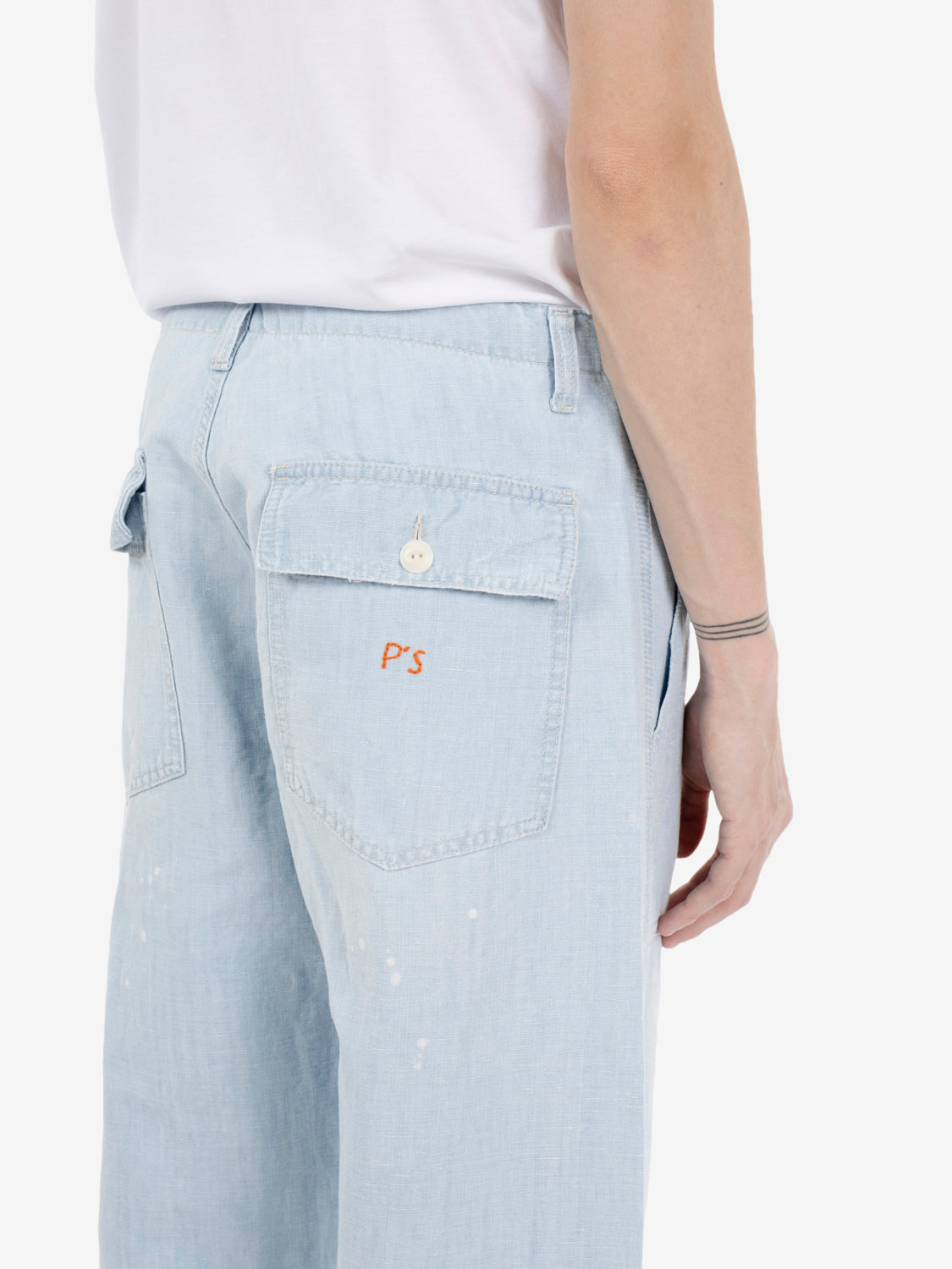 Fatigue Painter pants Chambray cotton-linen stone denim