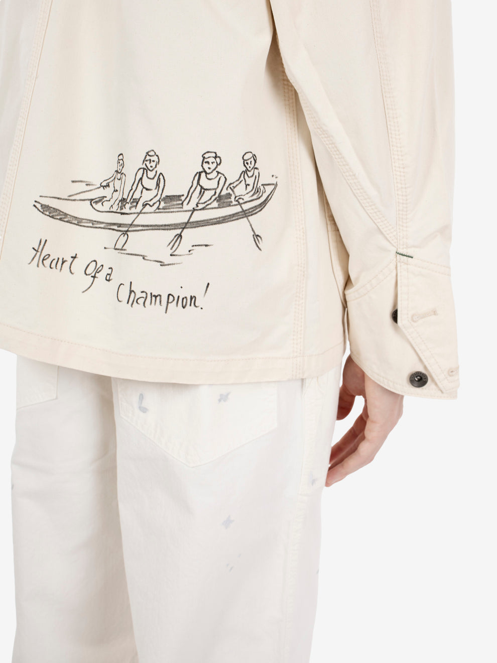 Work jacket Stuart hand printed ecru