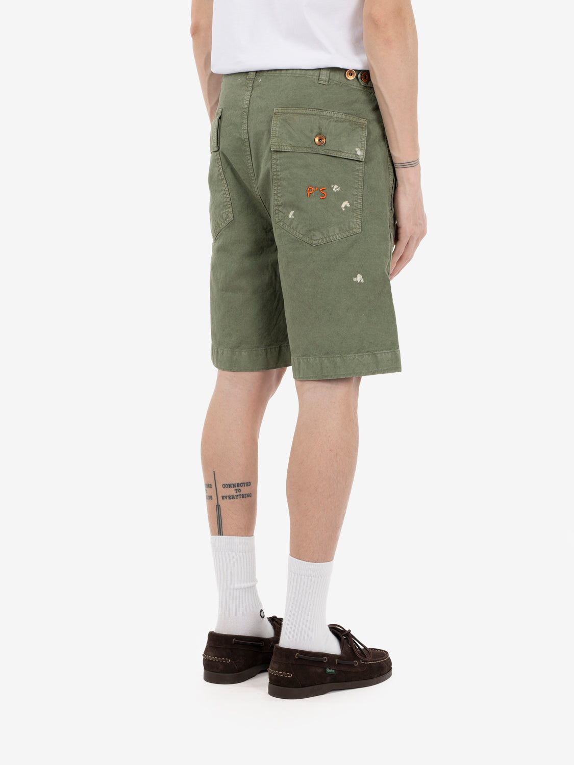 Original Bermuda Fatigue Slub cotton Dust olive