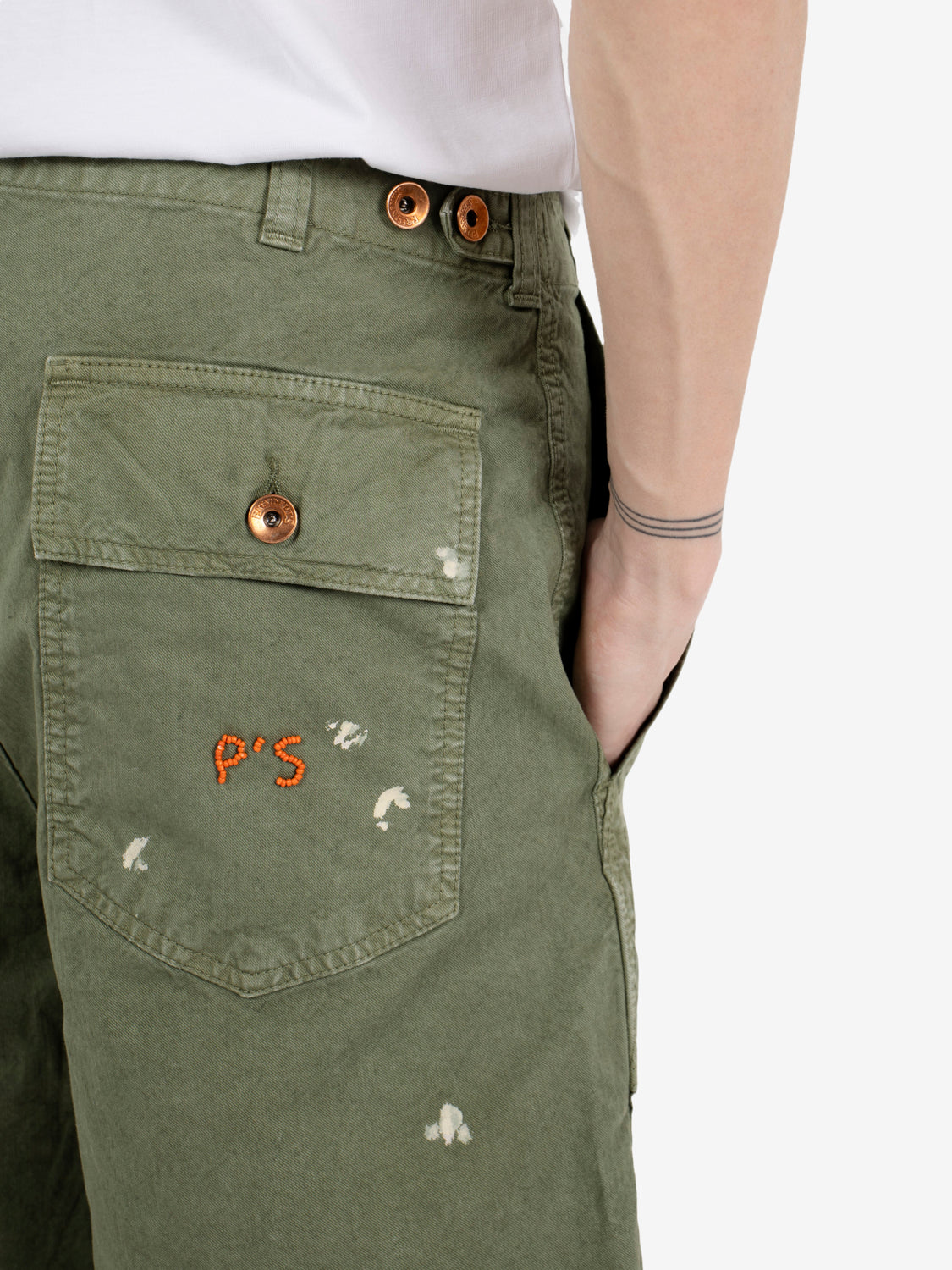 Original Bermuda Fatigue Slub cotton Dust olive