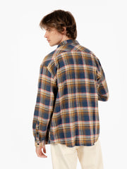 PRESIDENT'S - Camicia Tartan vintage in flanella blu