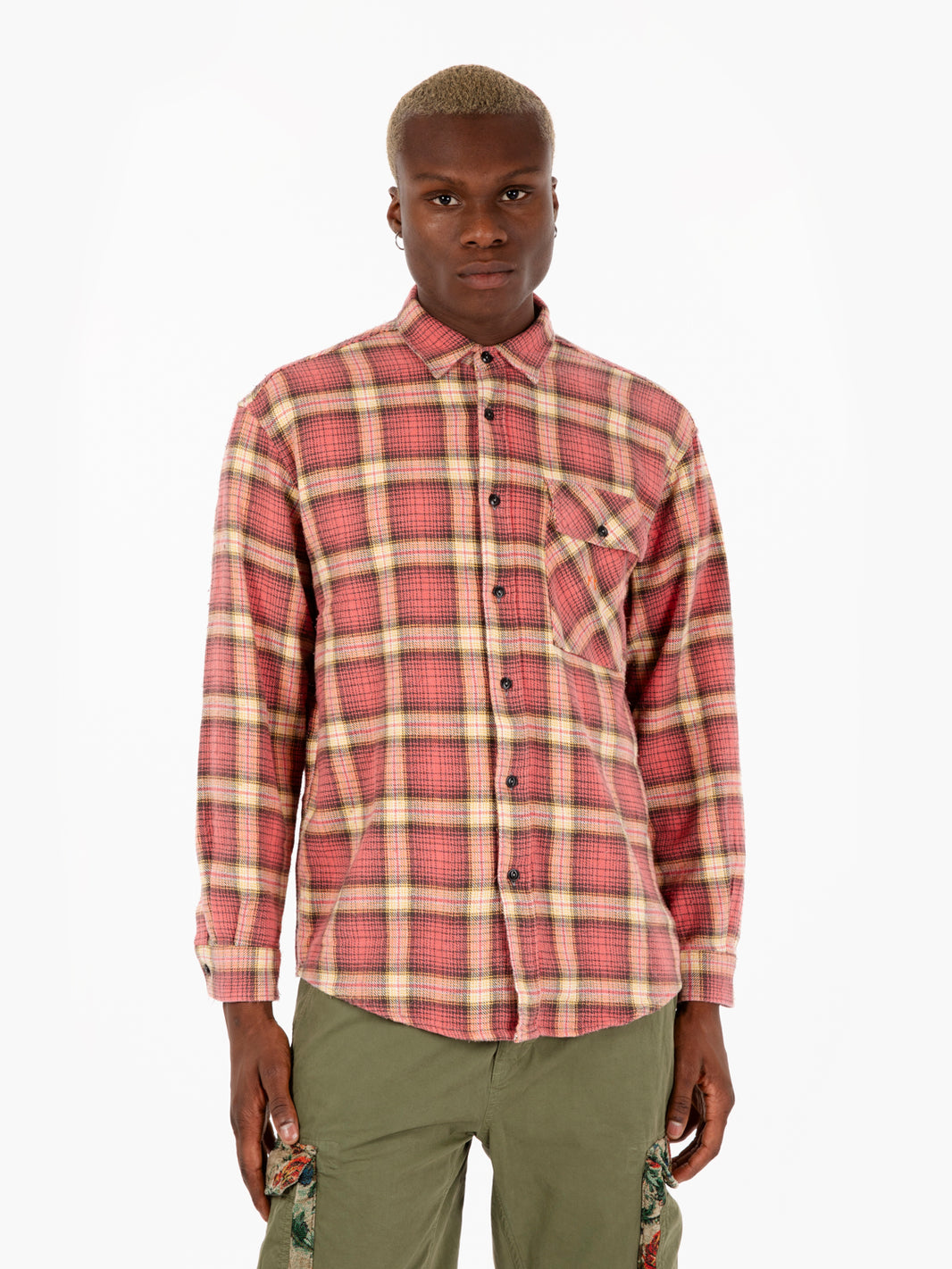 Vintage Pink/Yellow Flannel Tartan Shirt