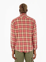 PRESIDENT'S - Camicia Tartan vintage in flanella rosa / gialla