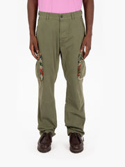 PRESIDENT'S - Pantaloni cargo Kubrick gabardine army green