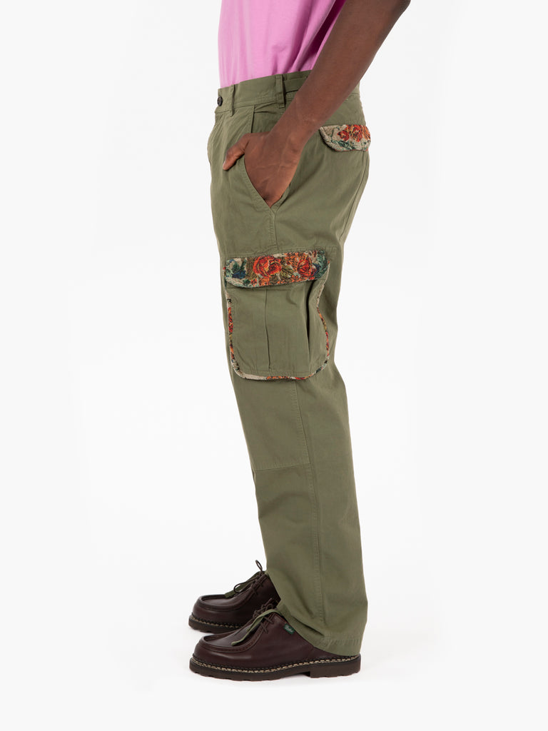 PRESIDENT'S - Pantaloni cargo Kubrick gabardine army green