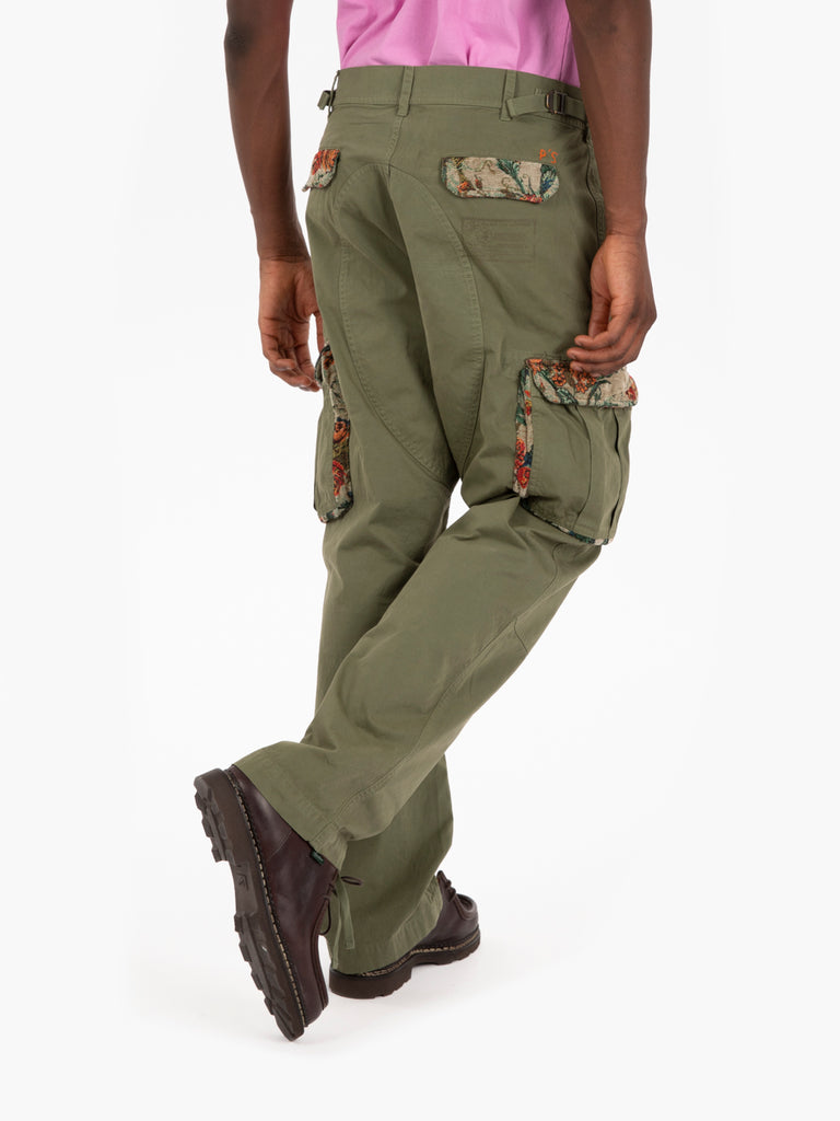 PRESIDENT'S - Pantaloni cargo Kubrick gabardine army green