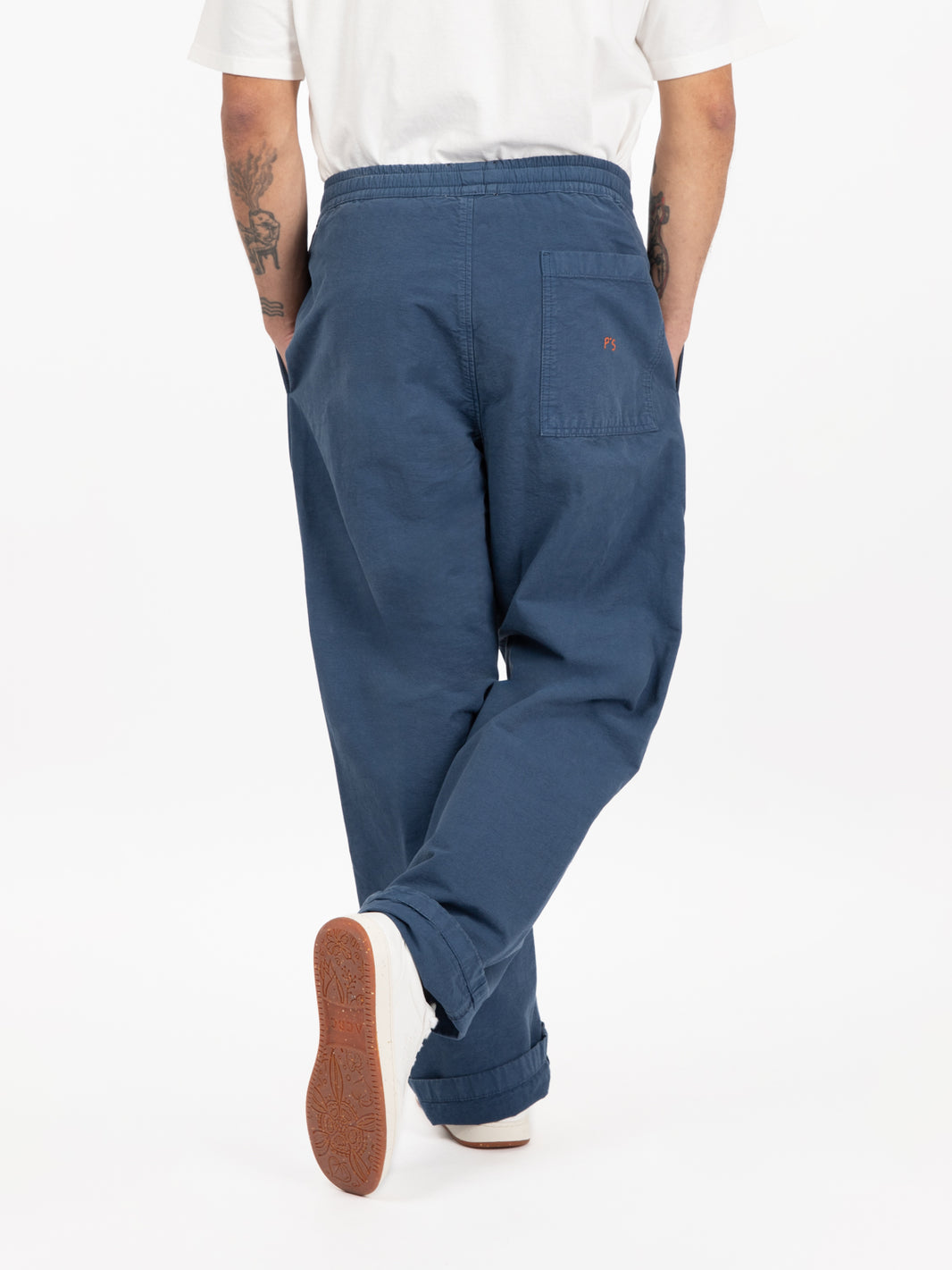 Pantaloni Time Off canvas blue washed