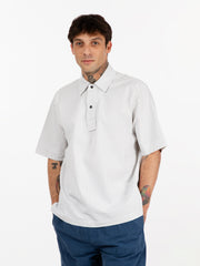 PRESIDENT'S - Camicia polo seersucker  washed white / sage