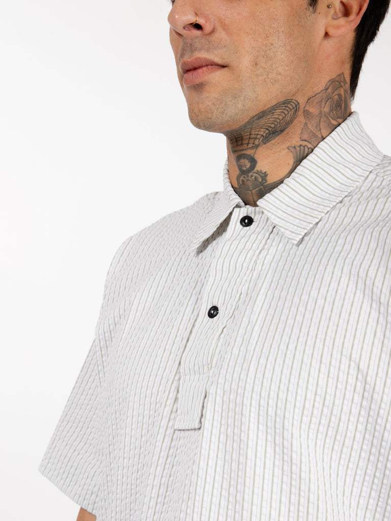 PRESIDENT'S - Camicia polo seersucker  washed white / sage