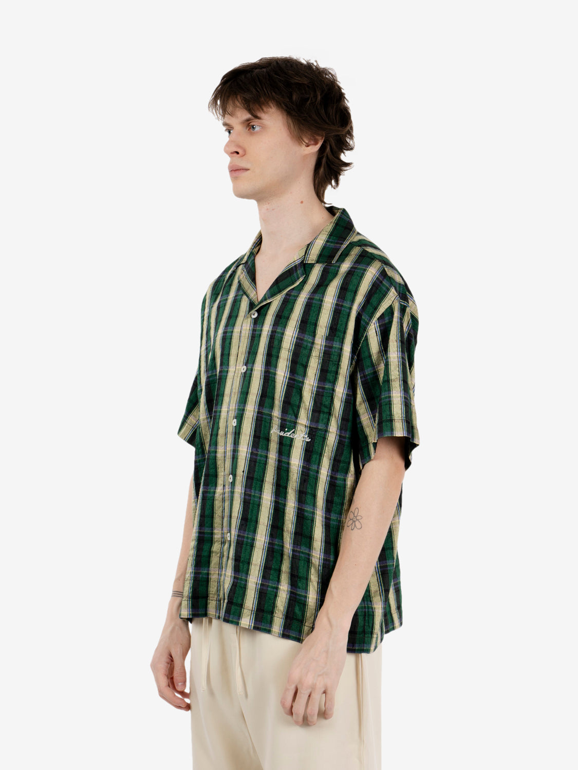 Shirt Reef Artisanal check silk green