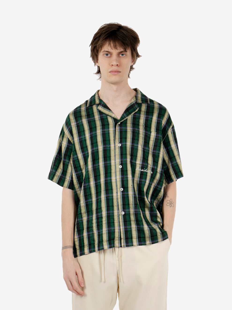 Shirt Reef Artisanal check silk green