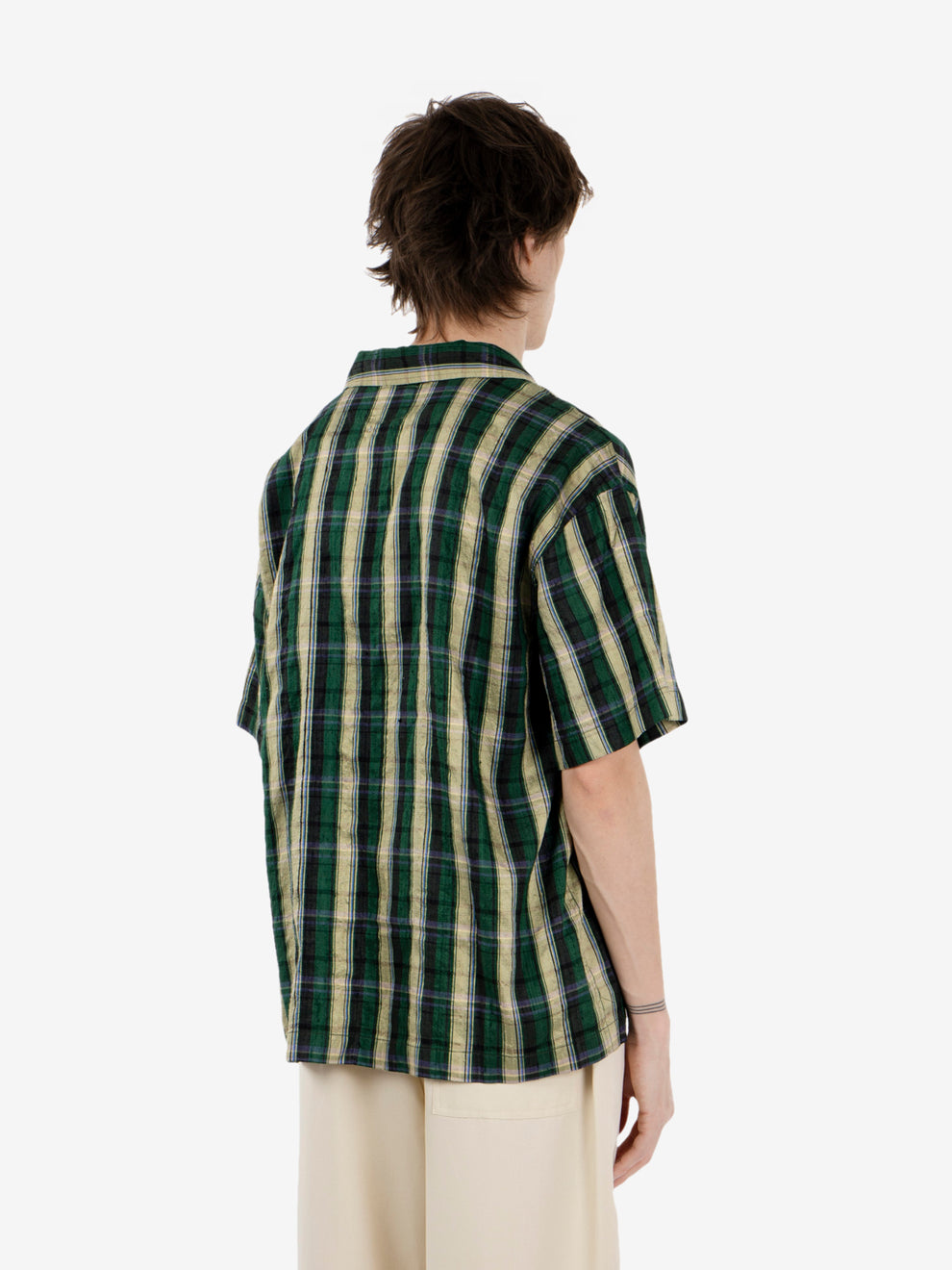 Shirt Reef Artisanal check silk green