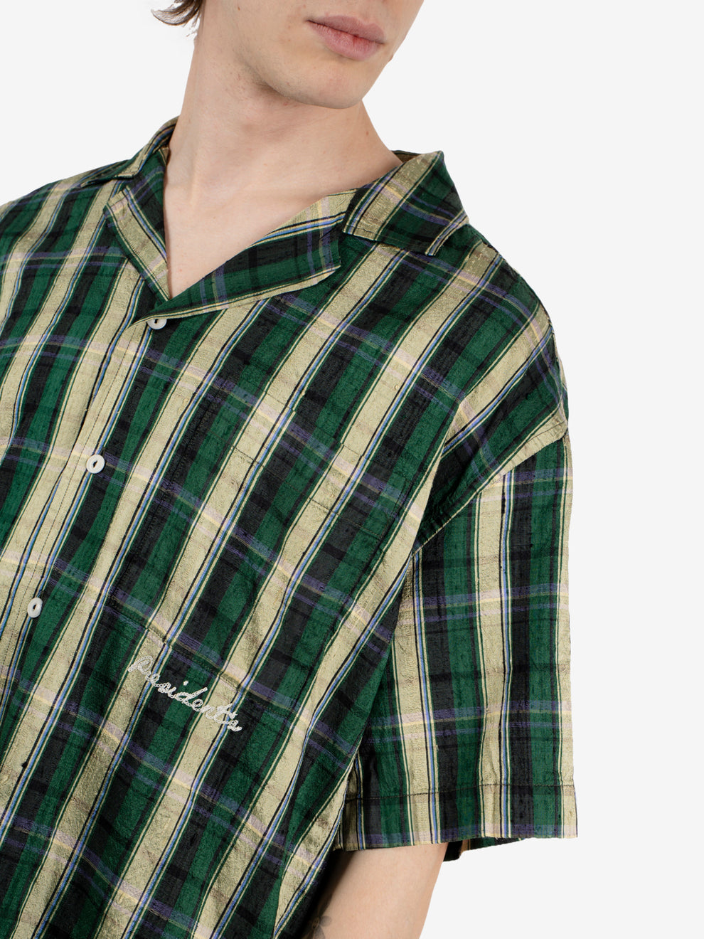 Shirt Reef Artisanal check silk green