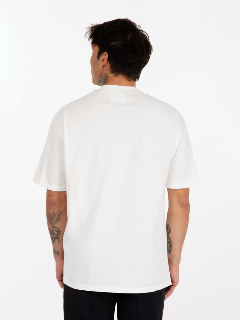 PRESIDENT'S - T-shirt jersey con tasca e ricamo bianco
