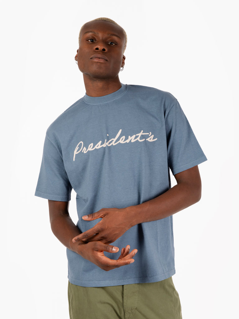 PRESIDENT'S - T-shirt jersey logo stampato cobalt