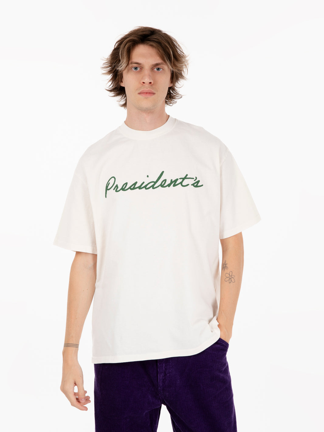 Ecru printed logo jersey t-shirt