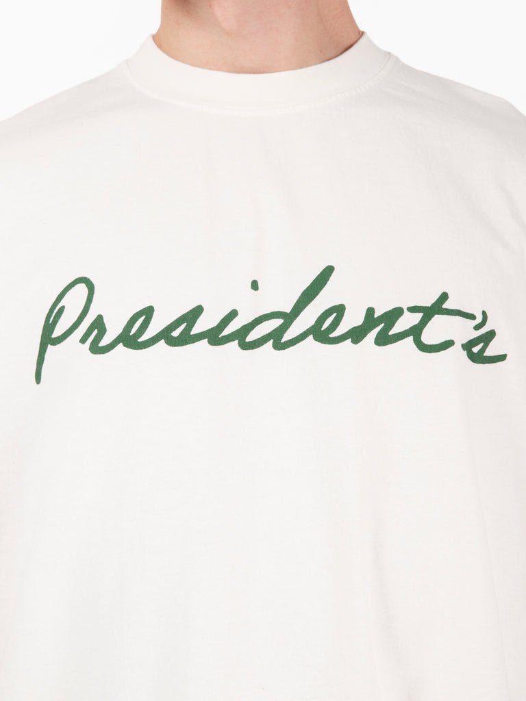 PRESIDENT'S - T-shirt jersey logo stampato ecru