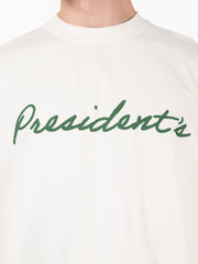 PRESIDENT'S - T-shirt jersey logo stampato ecru