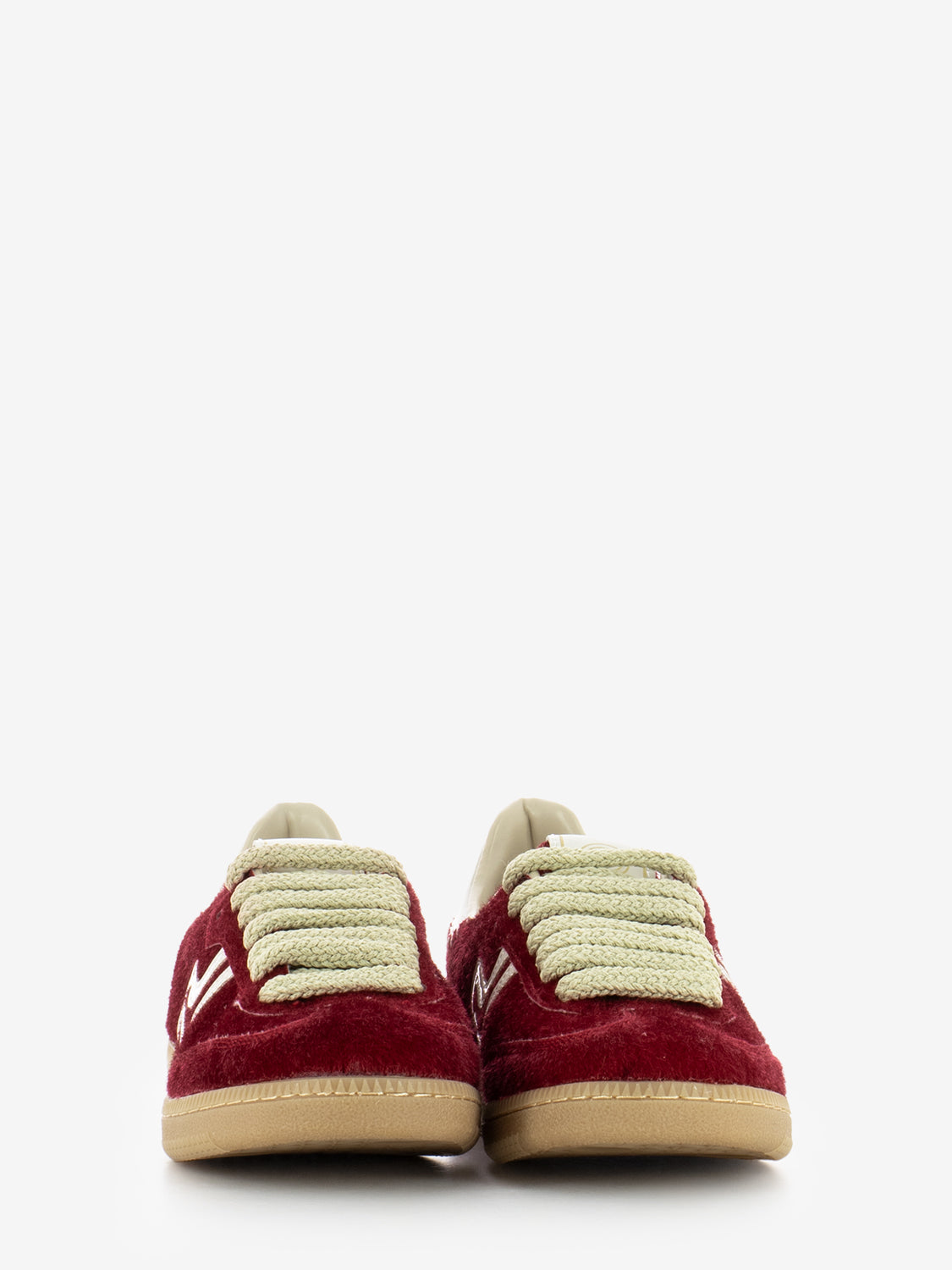 Red pony-effect sneaker