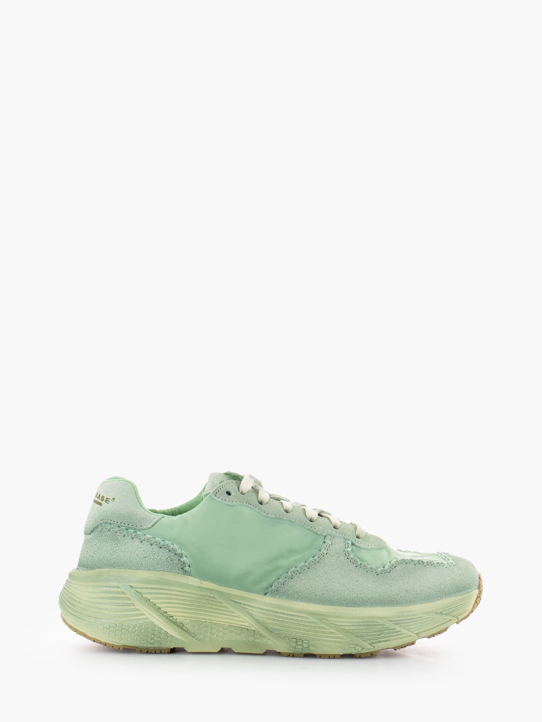 Sneakers in tessuto e suede menta