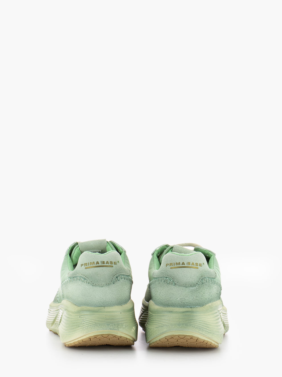 Sneakers in tessuto e suede menta