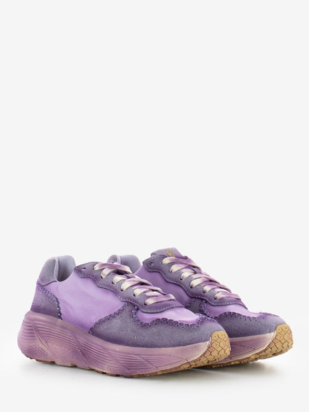 Sneakers in tessuto e suede viola