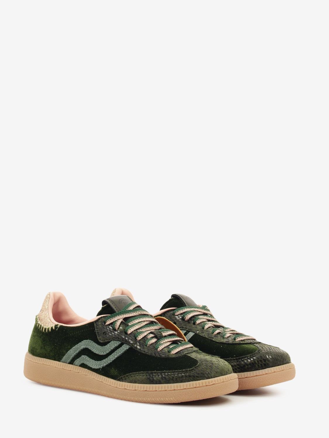 Sneakers in velluto verde