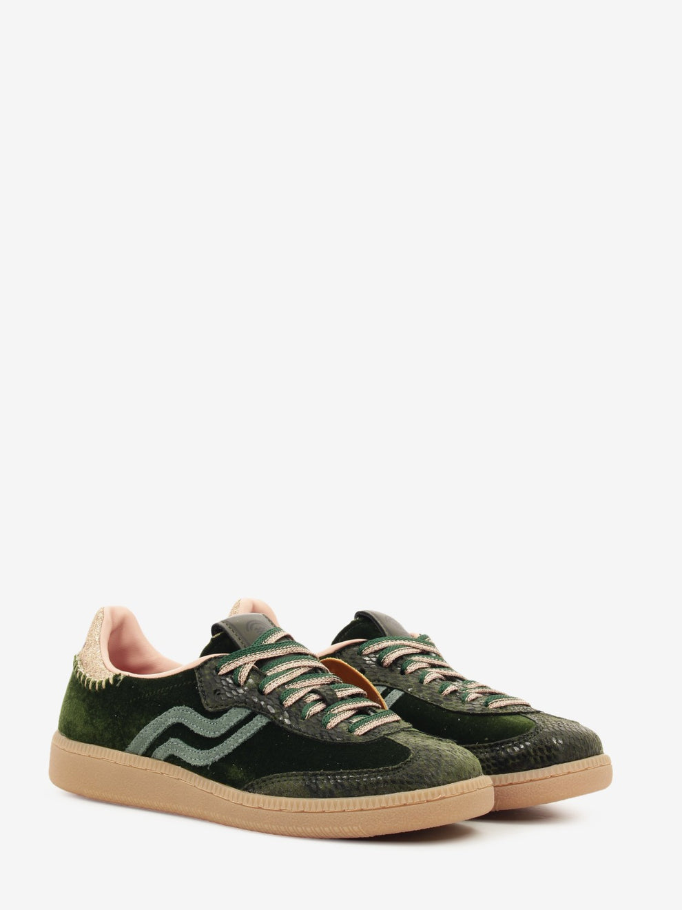 Sneakers in velluto verde