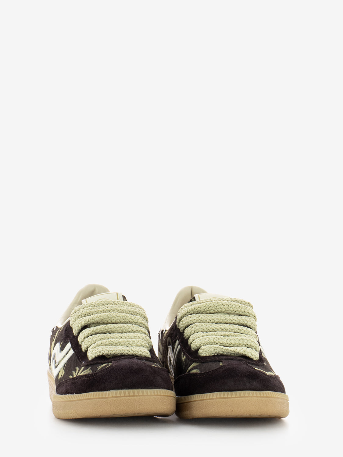 Brown jacquard sneakers
