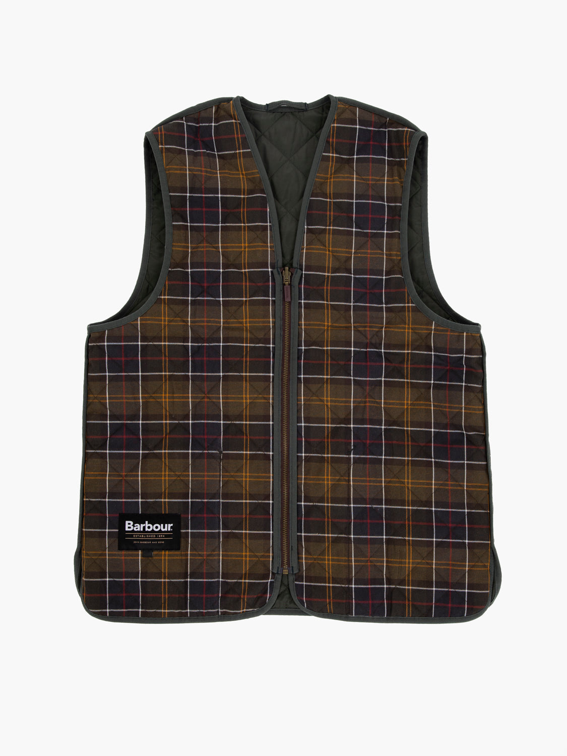 Gilet quilted tartan olive