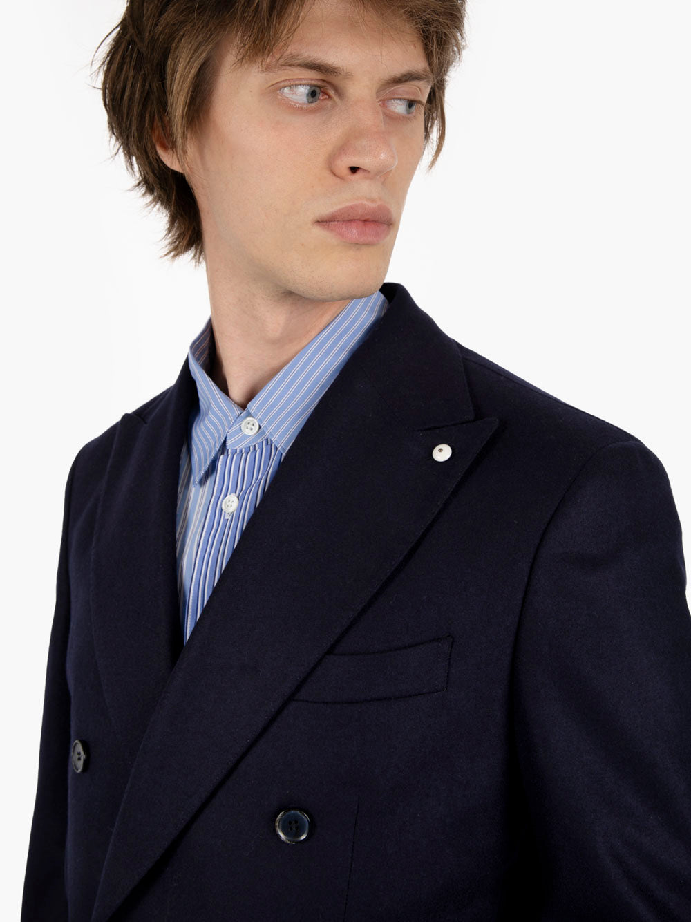 Abito doppiopetto in lana blu